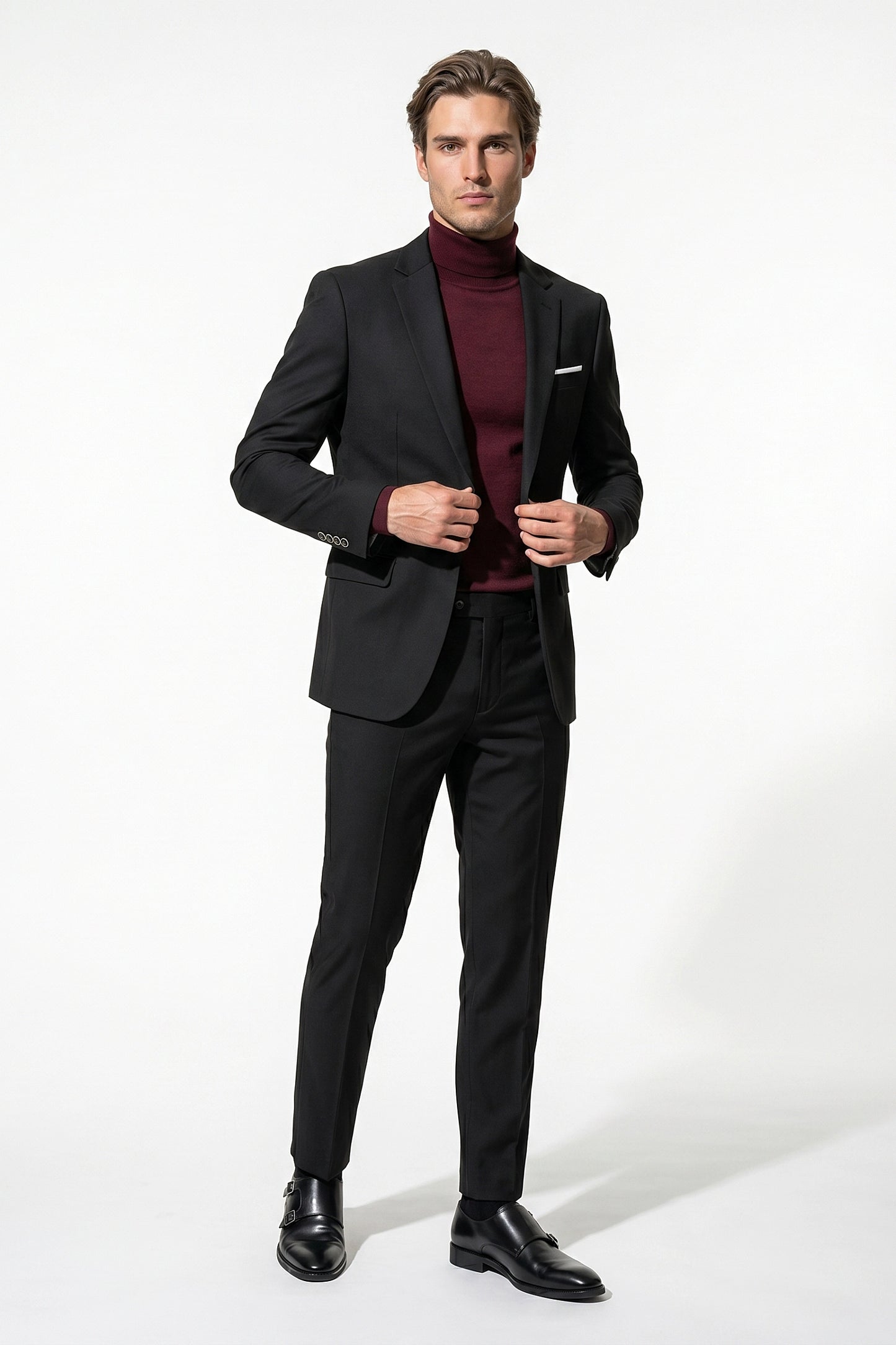 Men's Slim Fit Single Breasted Two Piece Suit