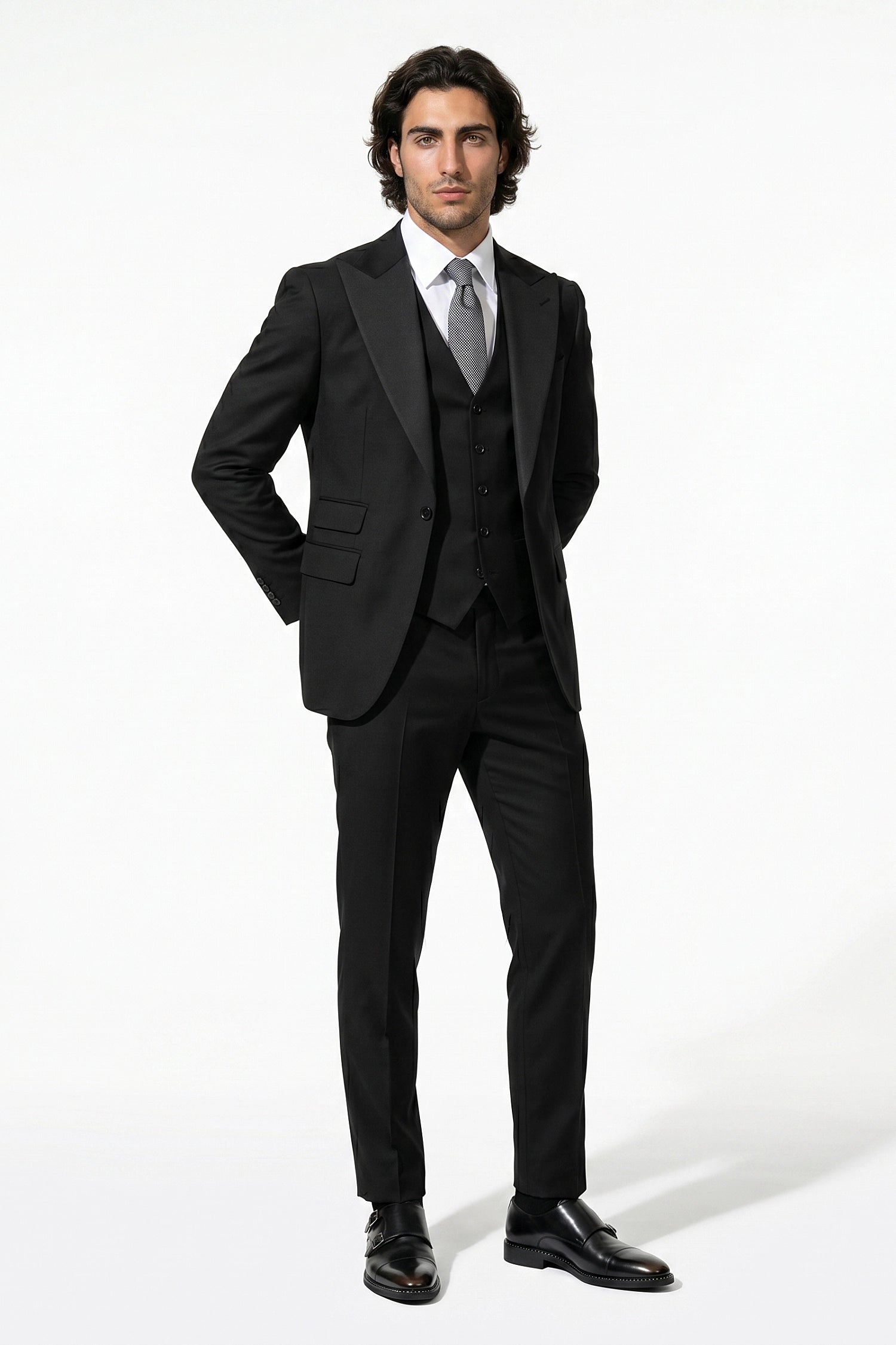 Caurelle | Men’s Slim Fit Three Piece Suit Set Blazer Vest Pants