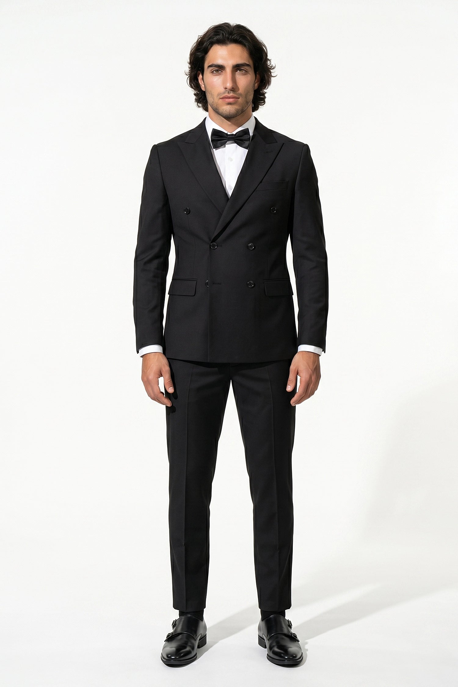 Caurelle | Men’s Two Piece Suit Set Double Breasted Peaked Lapel Tailored