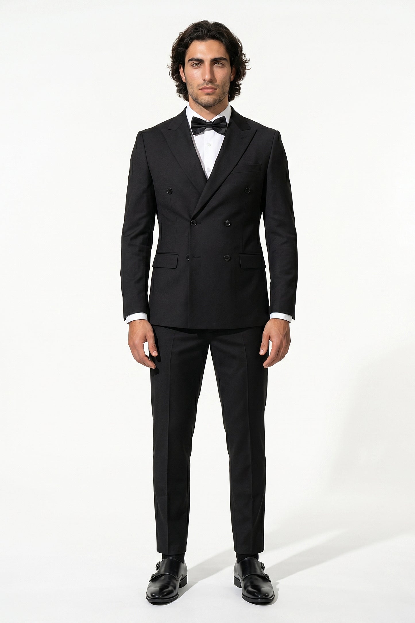 Caurelle | Men’s Two Piece Suit Set Double Breasted Peaked Lapel Tailored