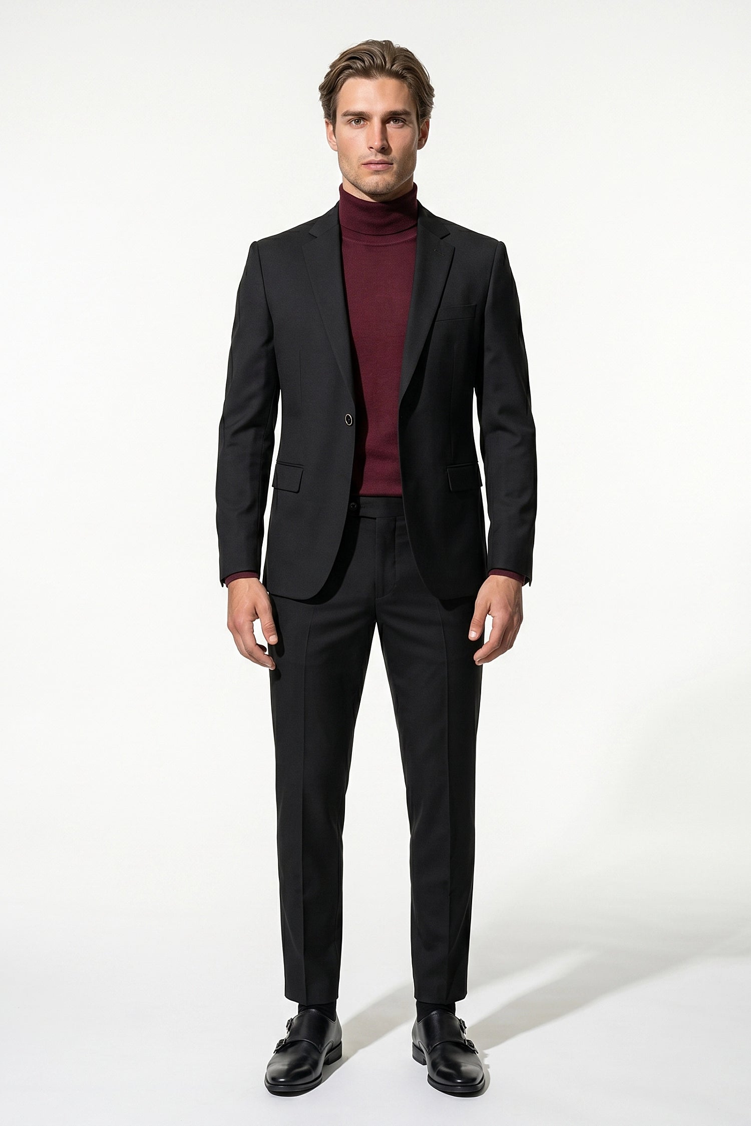 Men's Slim Fit Single Breasted Two Piece Suit