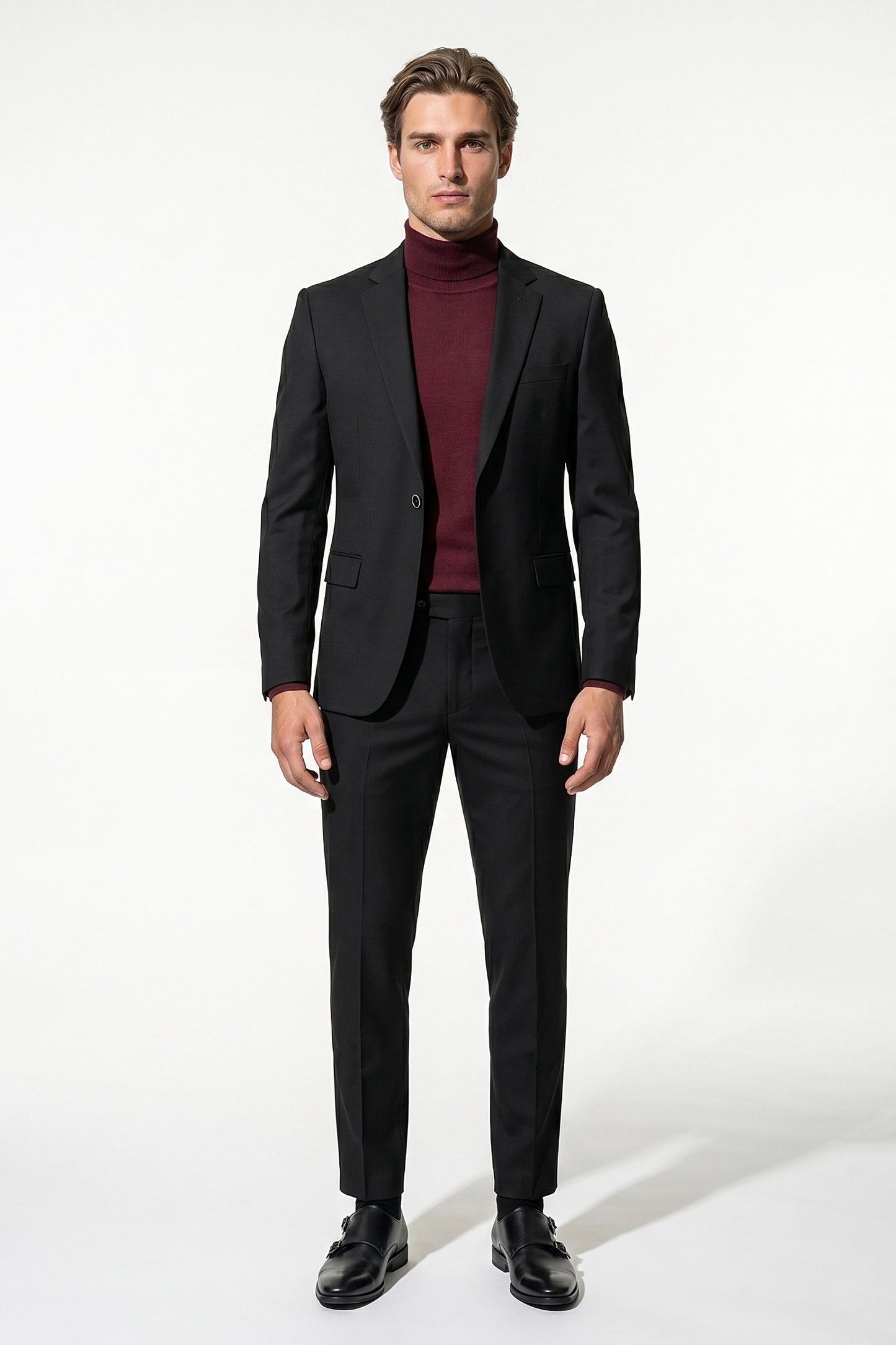 Men's Slim Fit Single Breasted Two Piece Suit
