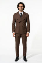 Caurelle | Men’s Two Piece Suit Set Double Breasted Peaked Lapel Tailored