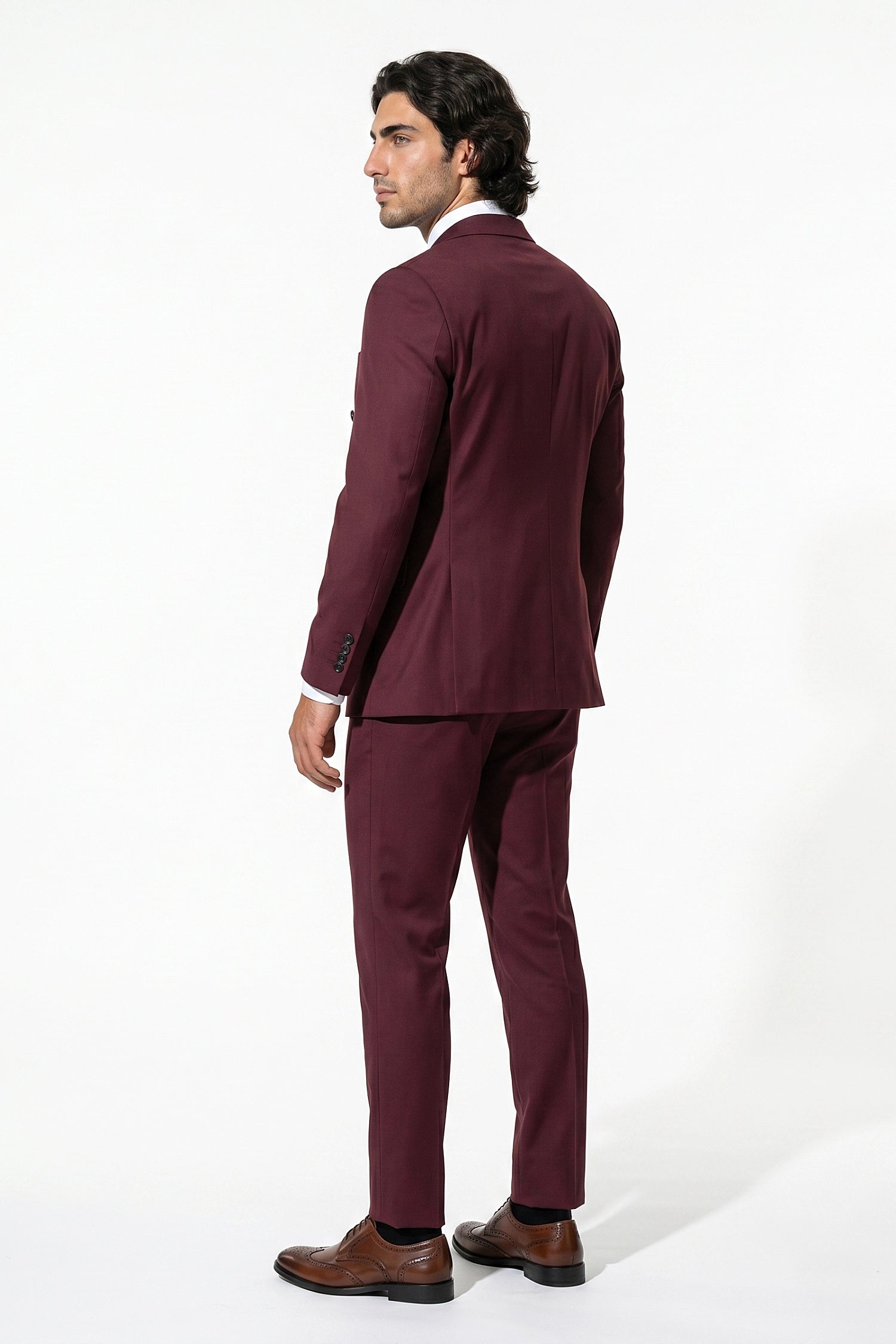 Caurelle | Men’s Two Piece Suit Set Double Breasted Peaked Lapel Tailored