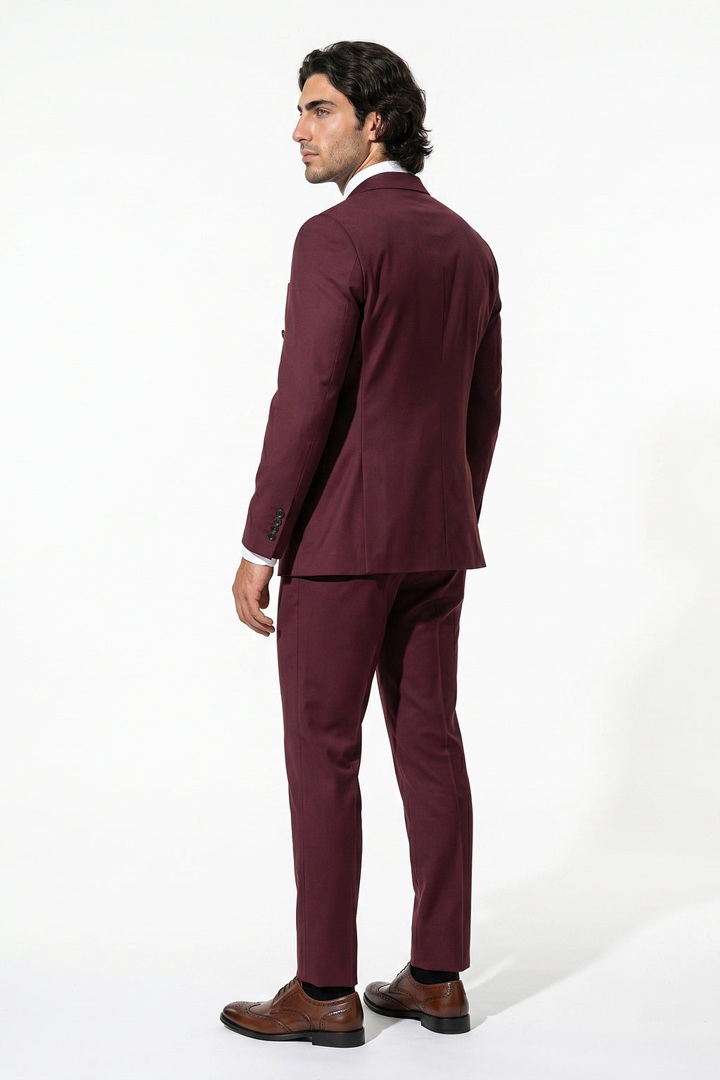 Caurelle | Men’s Two Piece Suit Set Double Breasted Peaked Lapel Tailored