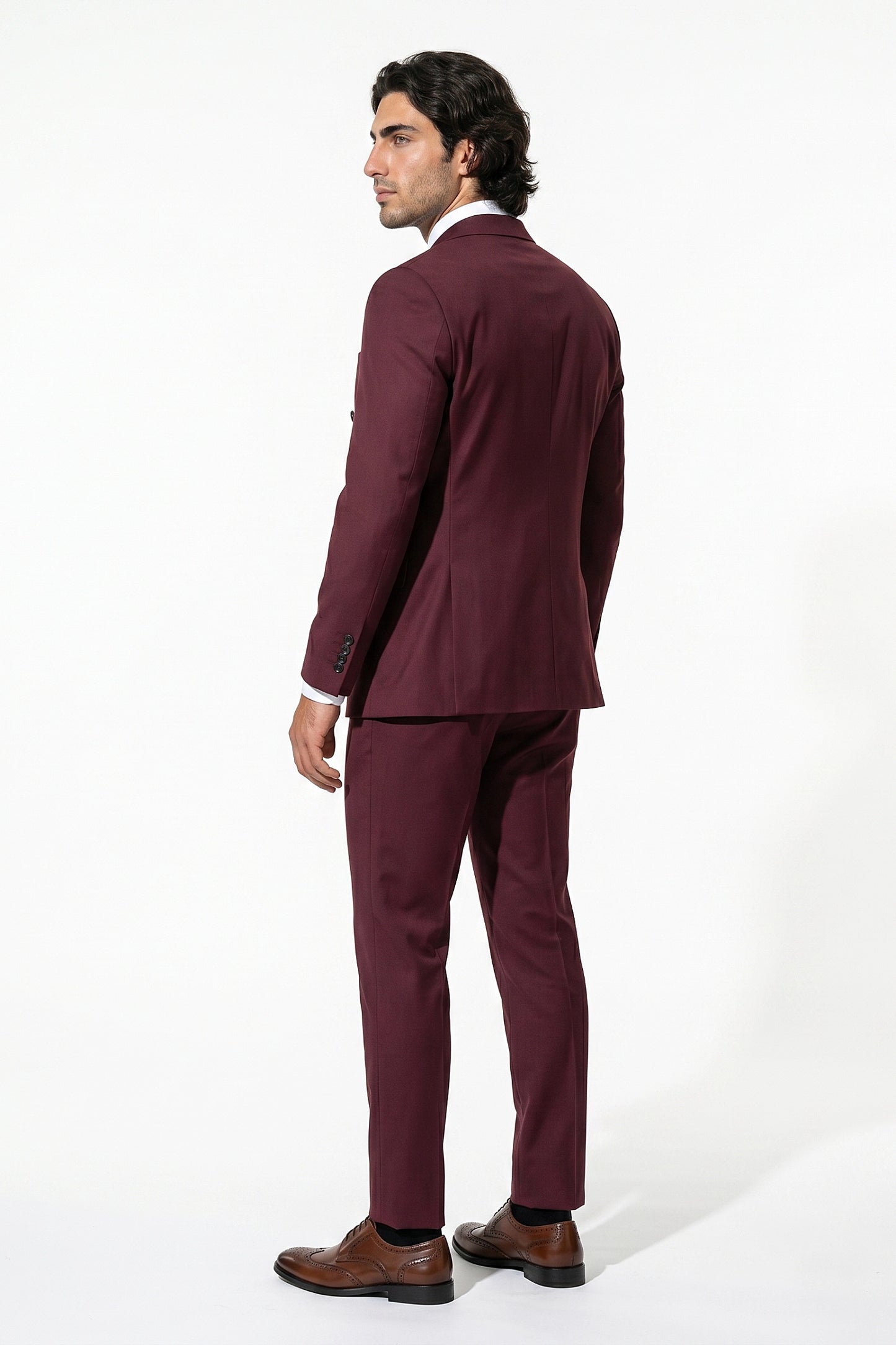 Caurelle | Men’s Two Piece Suit Set Double Breasted Peaked Lapel Tailored