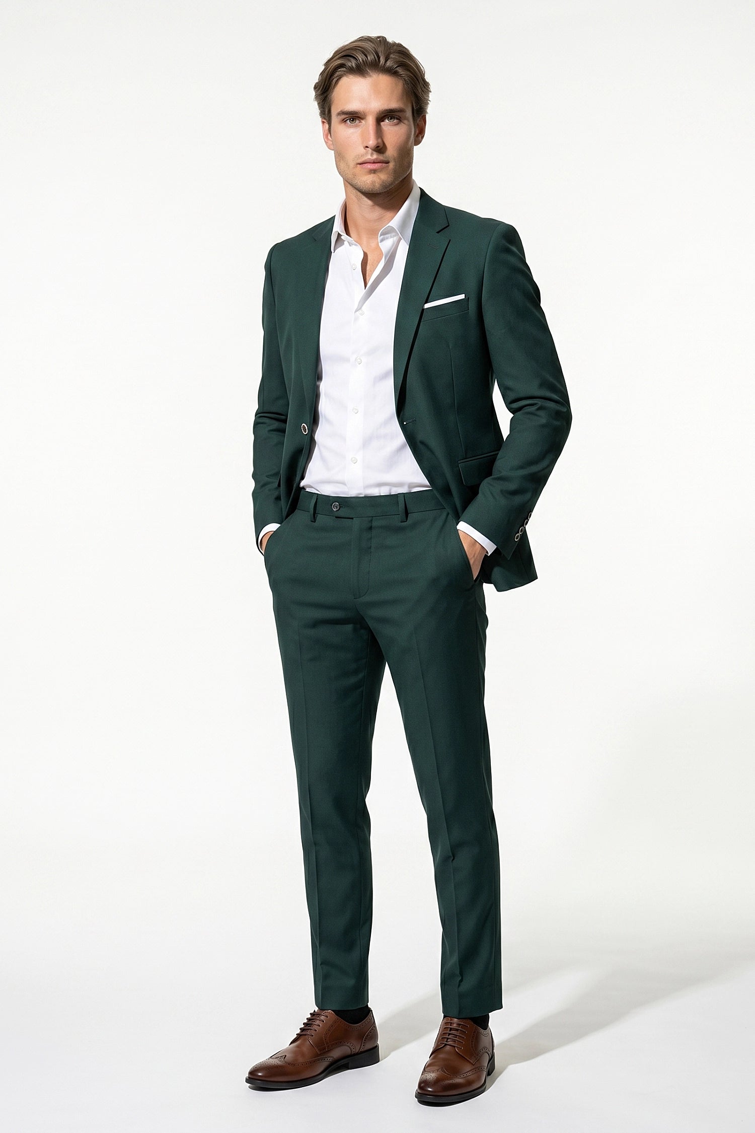 Men's Slim Fit Single Breasted Two Piece Suit