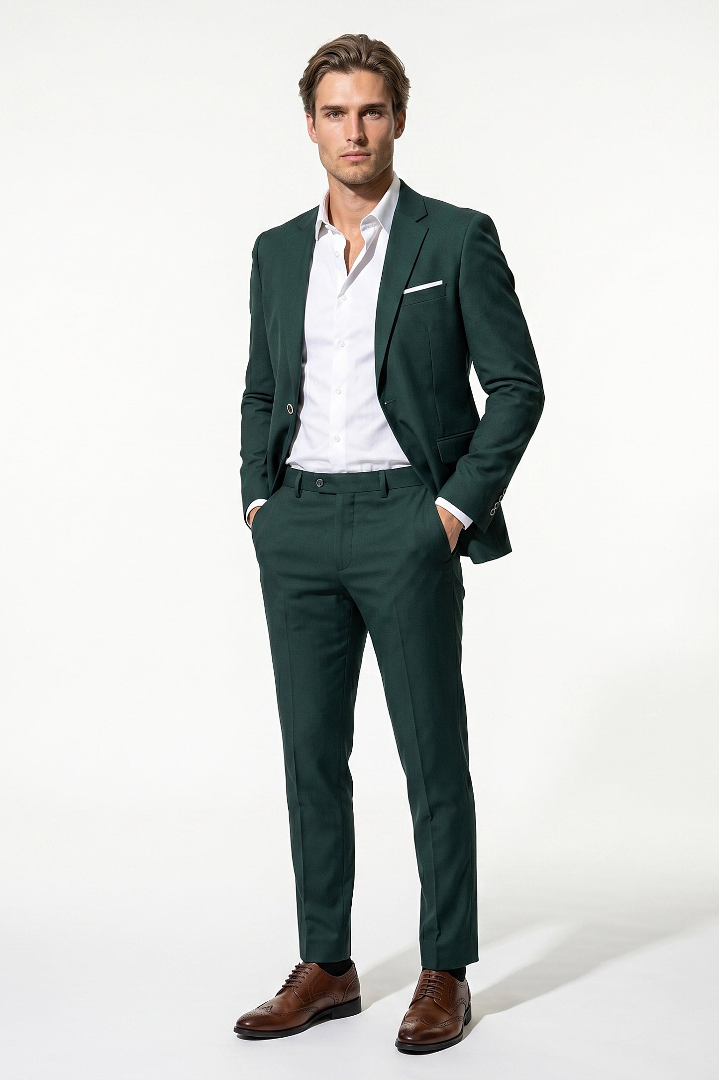 Men's Slim Fit Single Breasted Two Piece Suit