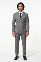 Caurelle | Men’s Two Piece Suit Set Double Breasted Peaked Lapel Tailored
