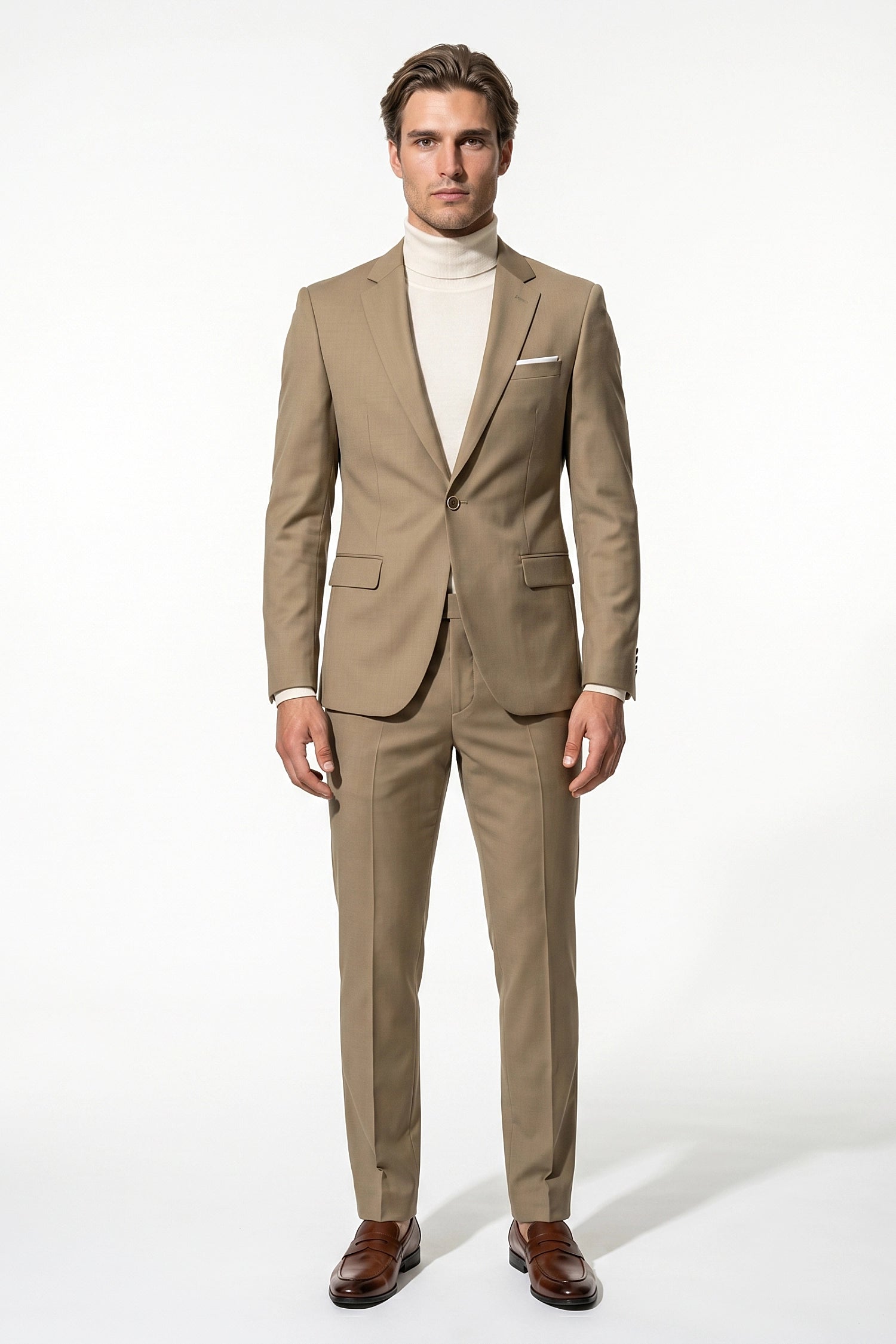 Men's Slim Fit Single Breasted Two Piece Suit
