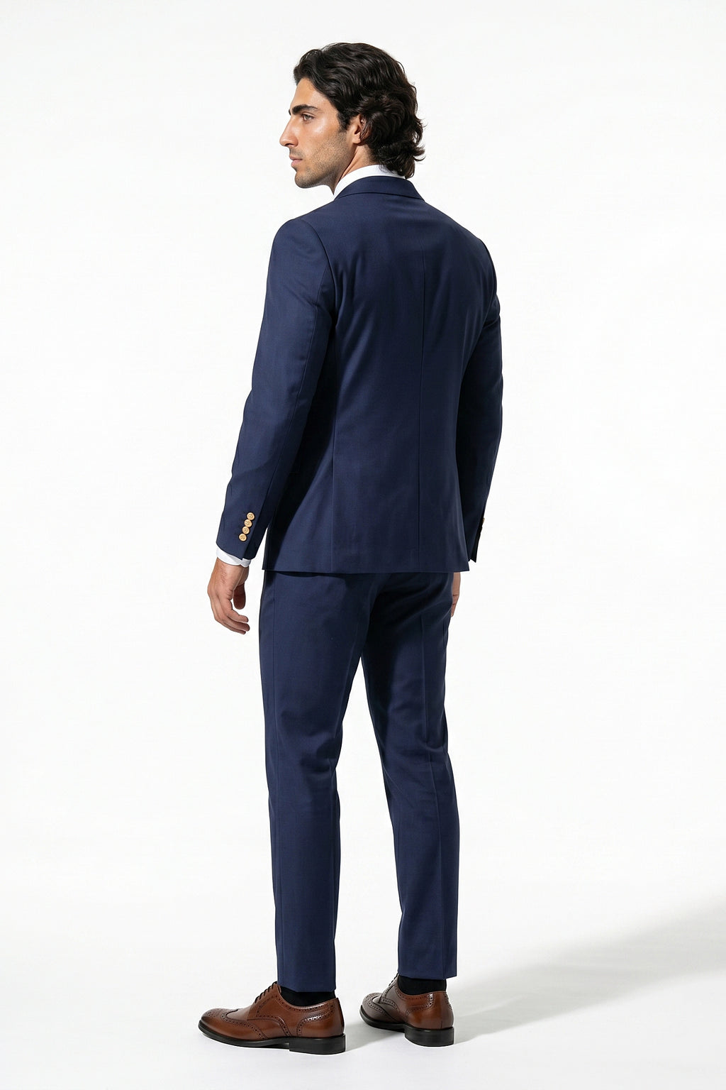 Caurelle | Men’s Two Piece Suit Set Double Breasted Peaked Lapel Tailored
