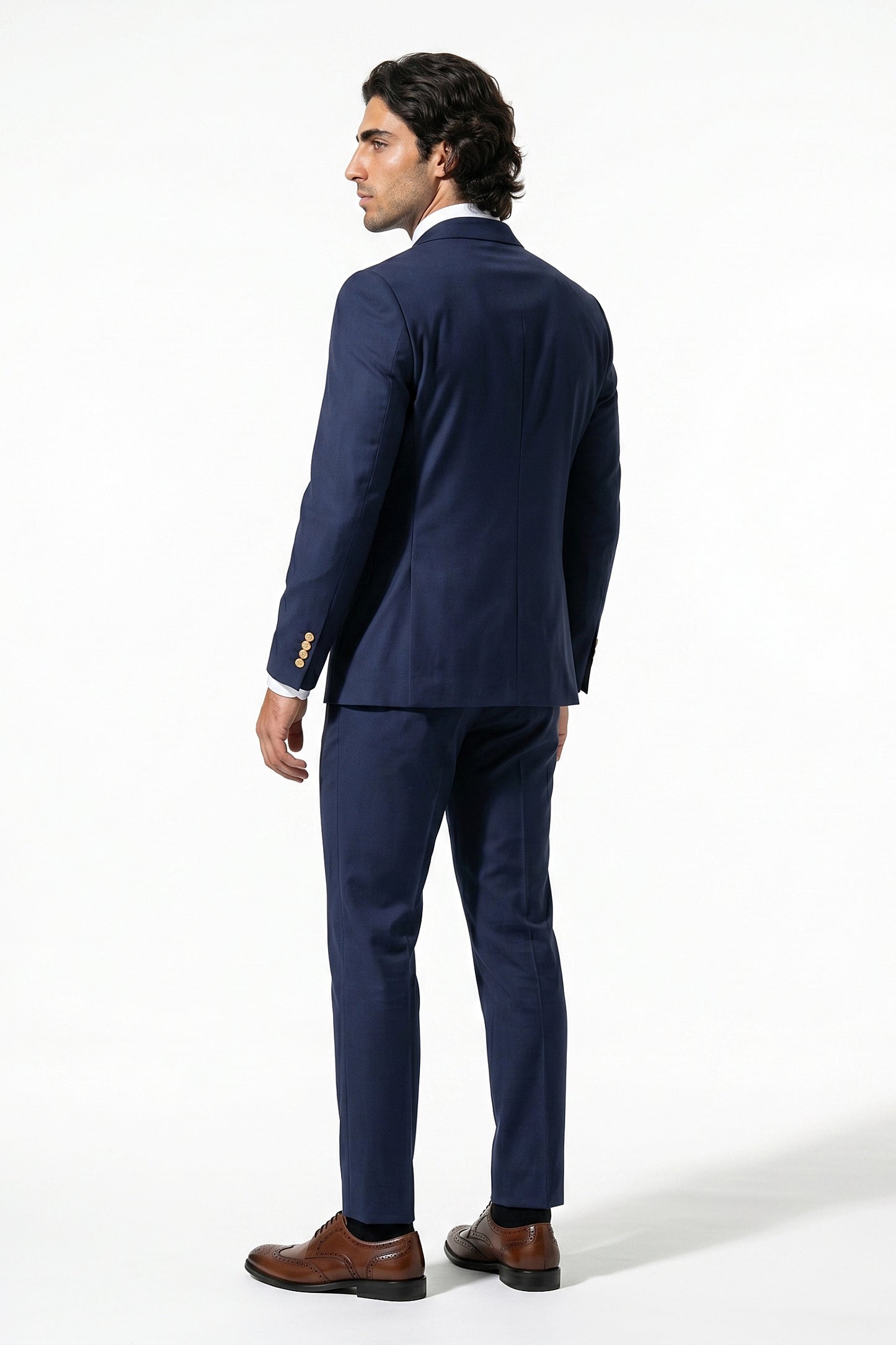 Caurelle | Men’s Two Piece Suit Set Double Breasted Peaked Lapel Tailored