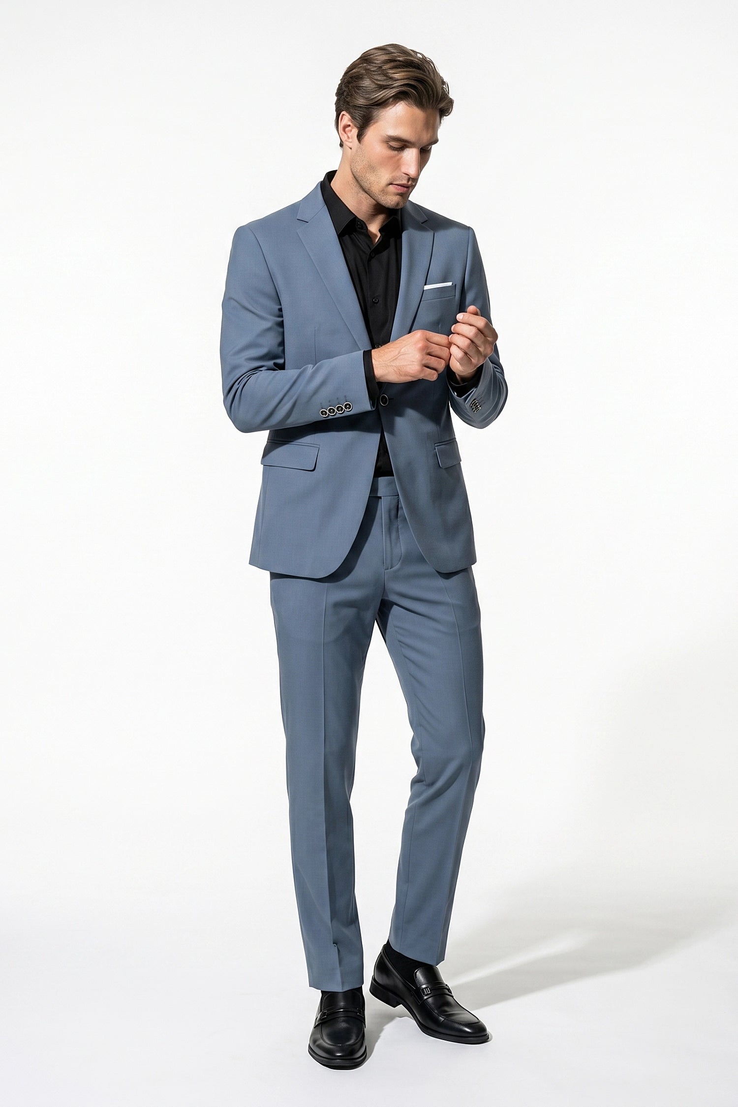Men's Slim Fit Single Breasted Two Piece Suit