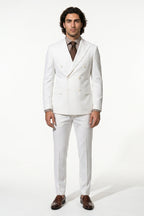 Caurelle | Men’s Two Piece Suit Set Double Breasted Peaked Lapel Tailored