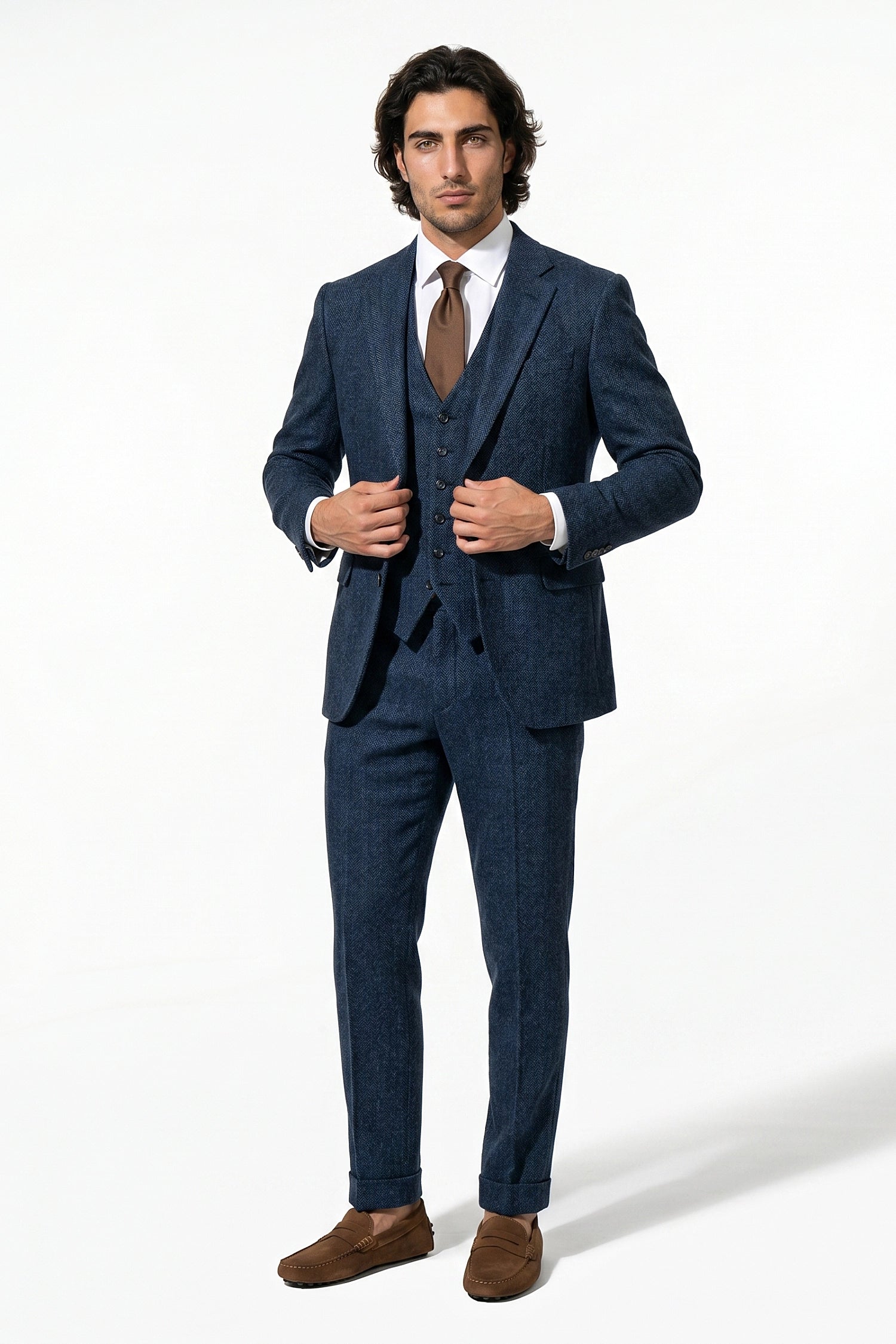 Caurelle | Men’s Slim Fit Suit Heritage Tweed Look