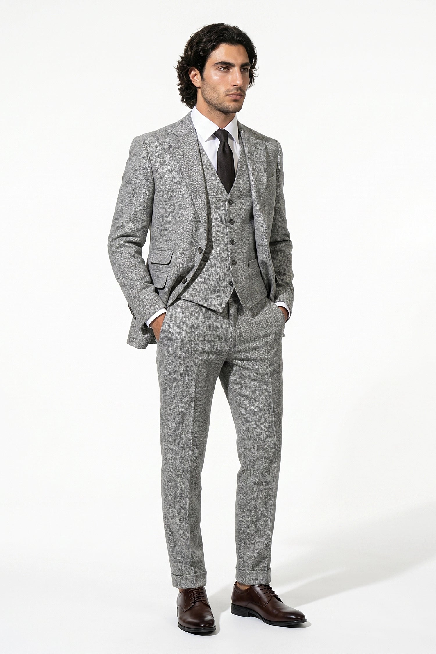 Caurelle | Men’s Slim Fit Suit Heritage Tweed Look