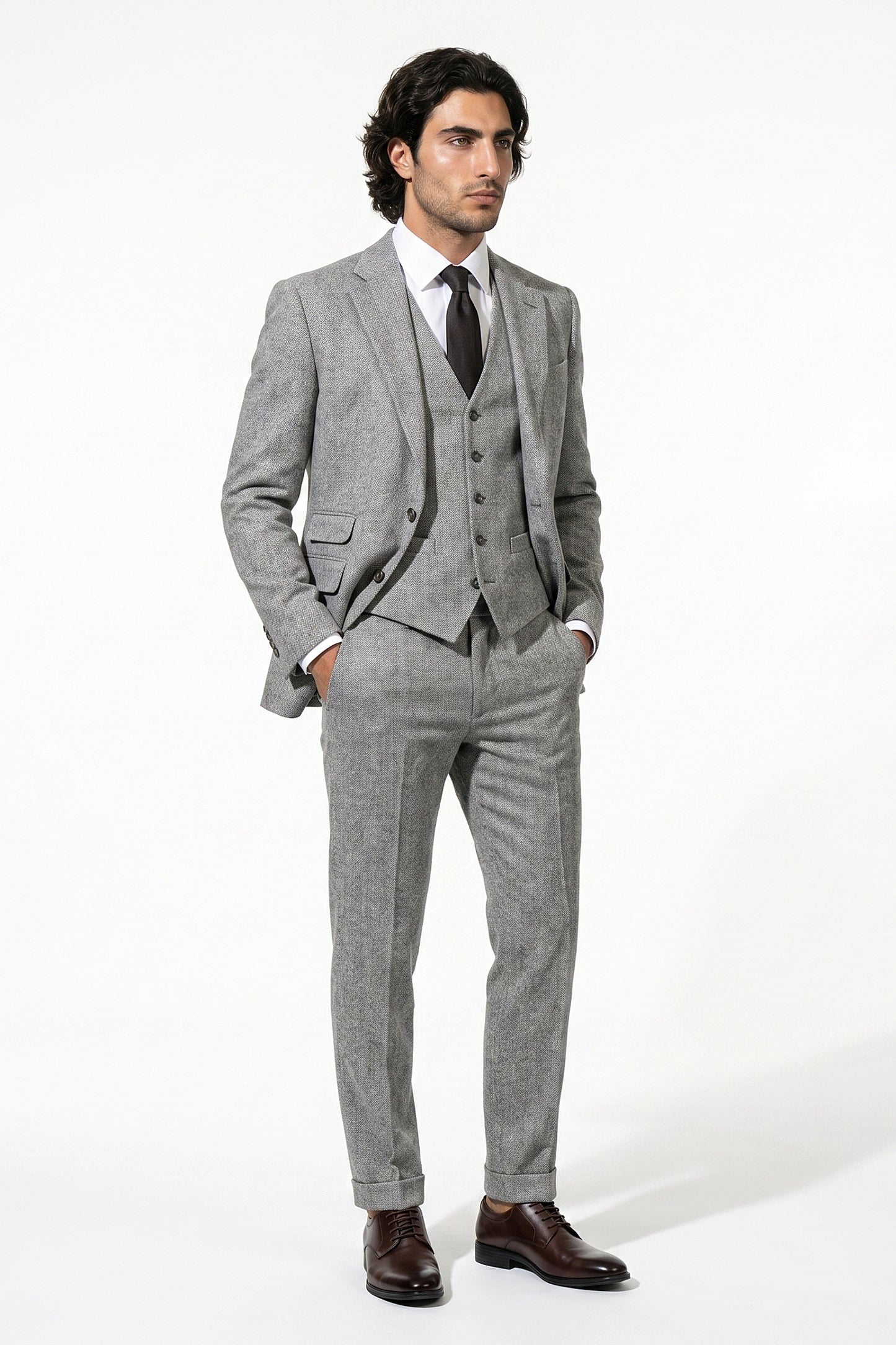 Caurelle | Men’s Slim Fit Suit Heritage Tweed Look