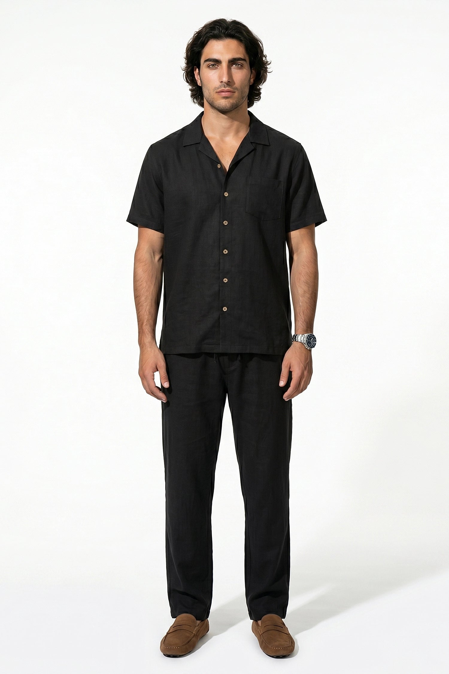 Caurelle | Men’s Linen Shirt and Trousers Set Relaxed Beach Wear