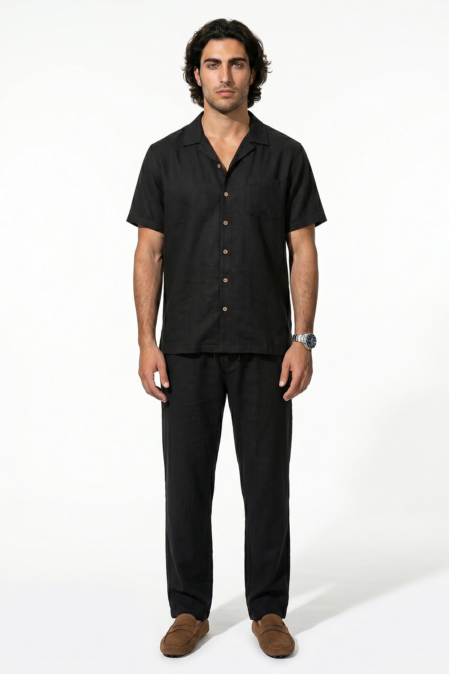 Caurelle | Men’s Linen Shirt and Trousers Set Relaxed Beach Wear