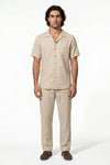 Caurelle | Men’s Linen Shirt and Trousers Set Relaxed Beach Wear