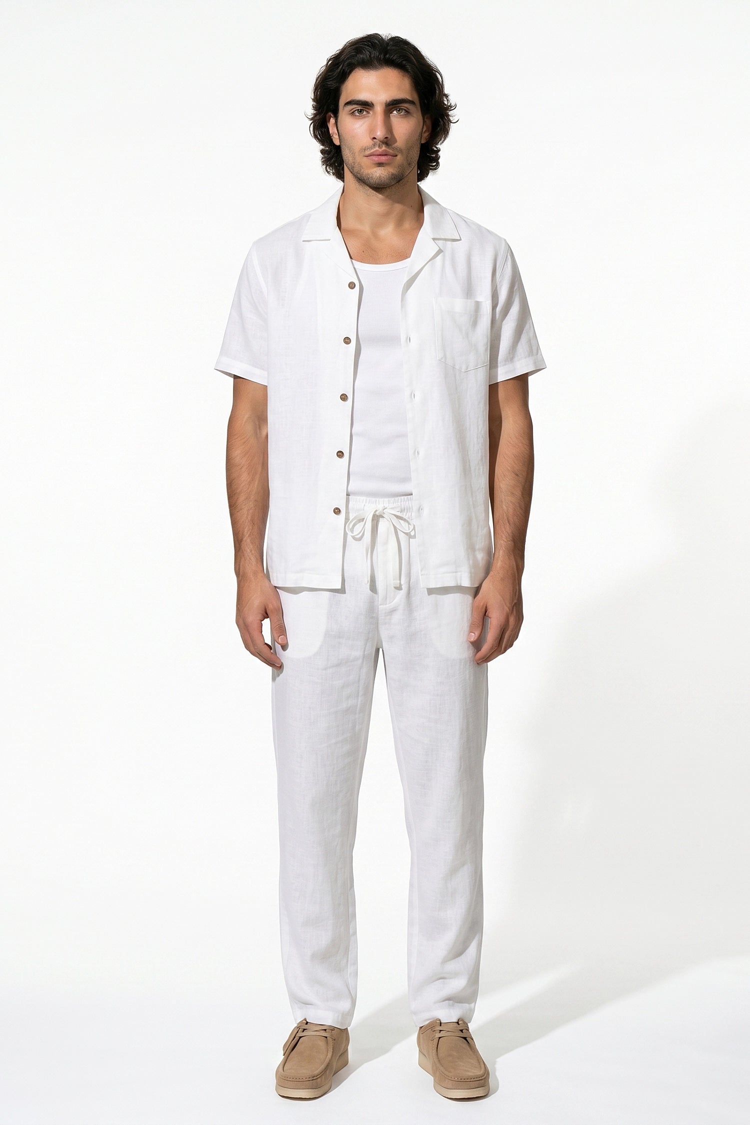 Caurelle | Men’s Linen Shirt and Trousers Set Relaxed Beach Wear