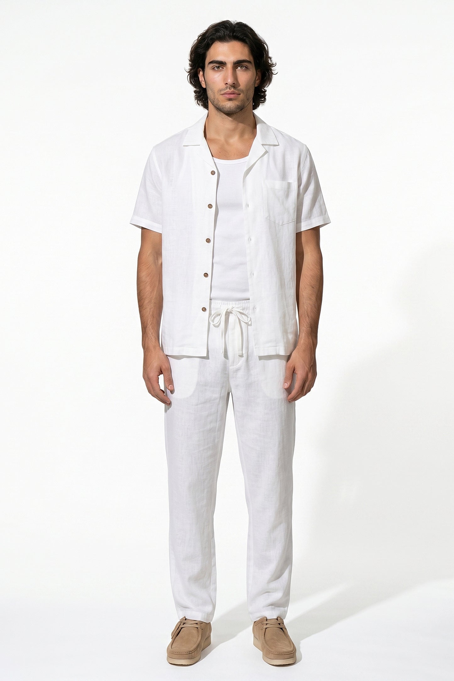 Caurelle | Men’s Linen Shirt and Trousers Set Relaxed Beach Wear