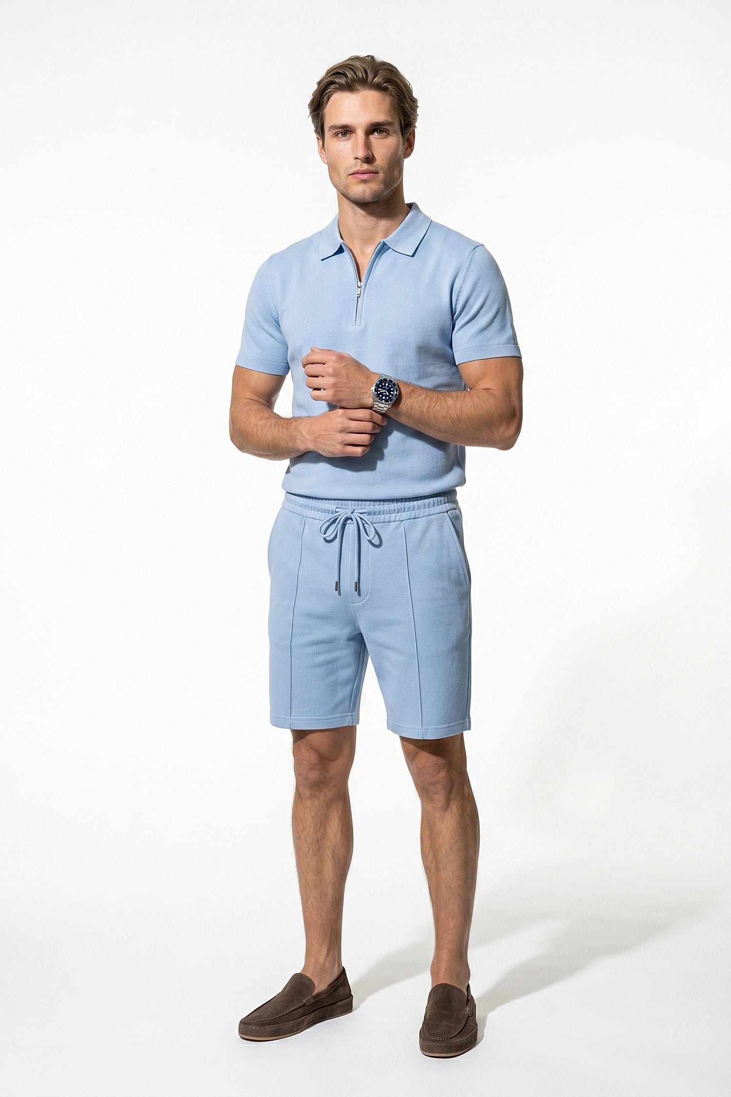 Caurelle | Men’s Polo Shirt Shorts Set Two Piece Casual Summer Style