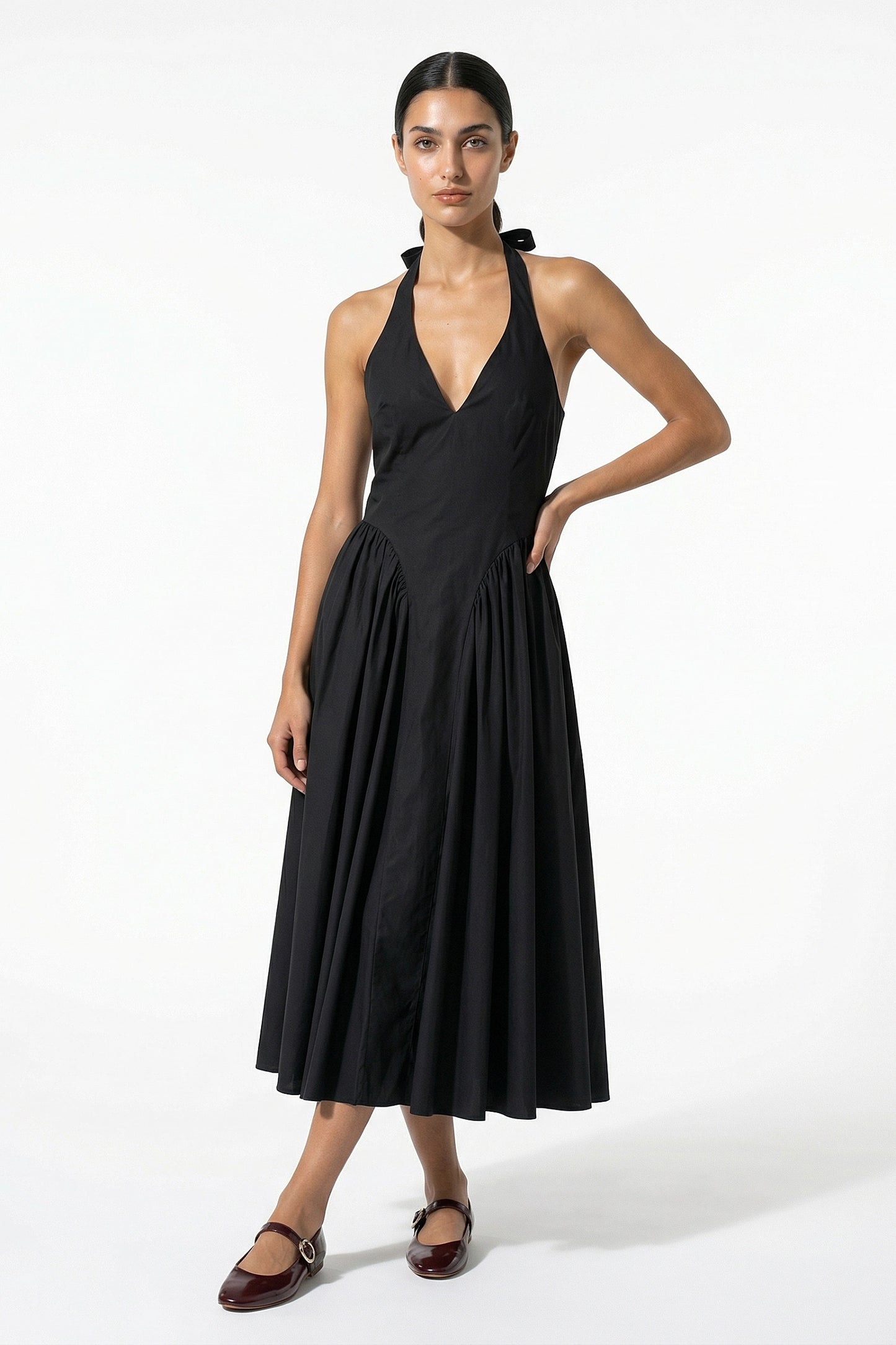 Caurelle | Women’s Backless Halter Midi Dress