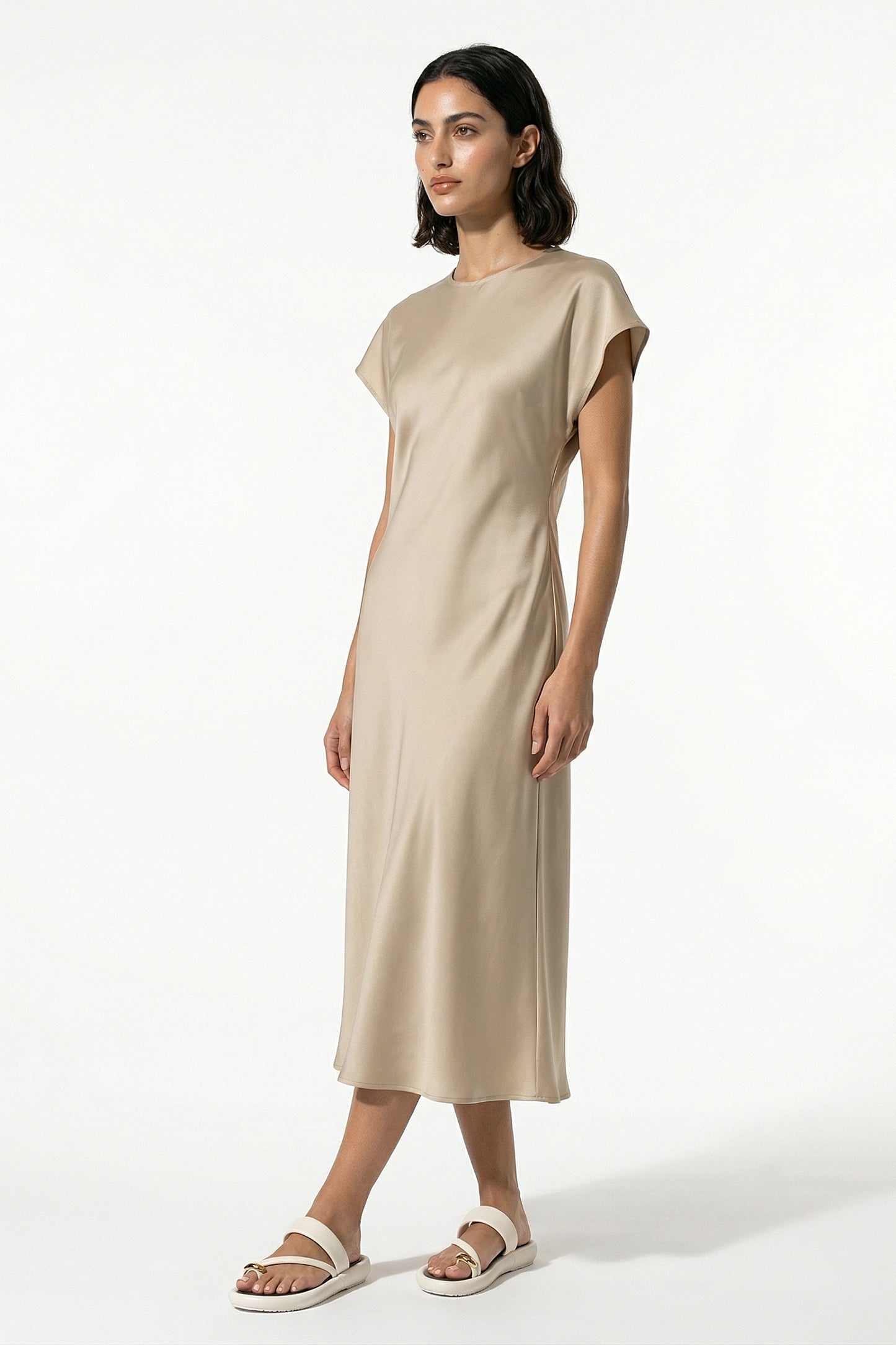 Caurelle | Women’s Elegant Satin Midi Dress
