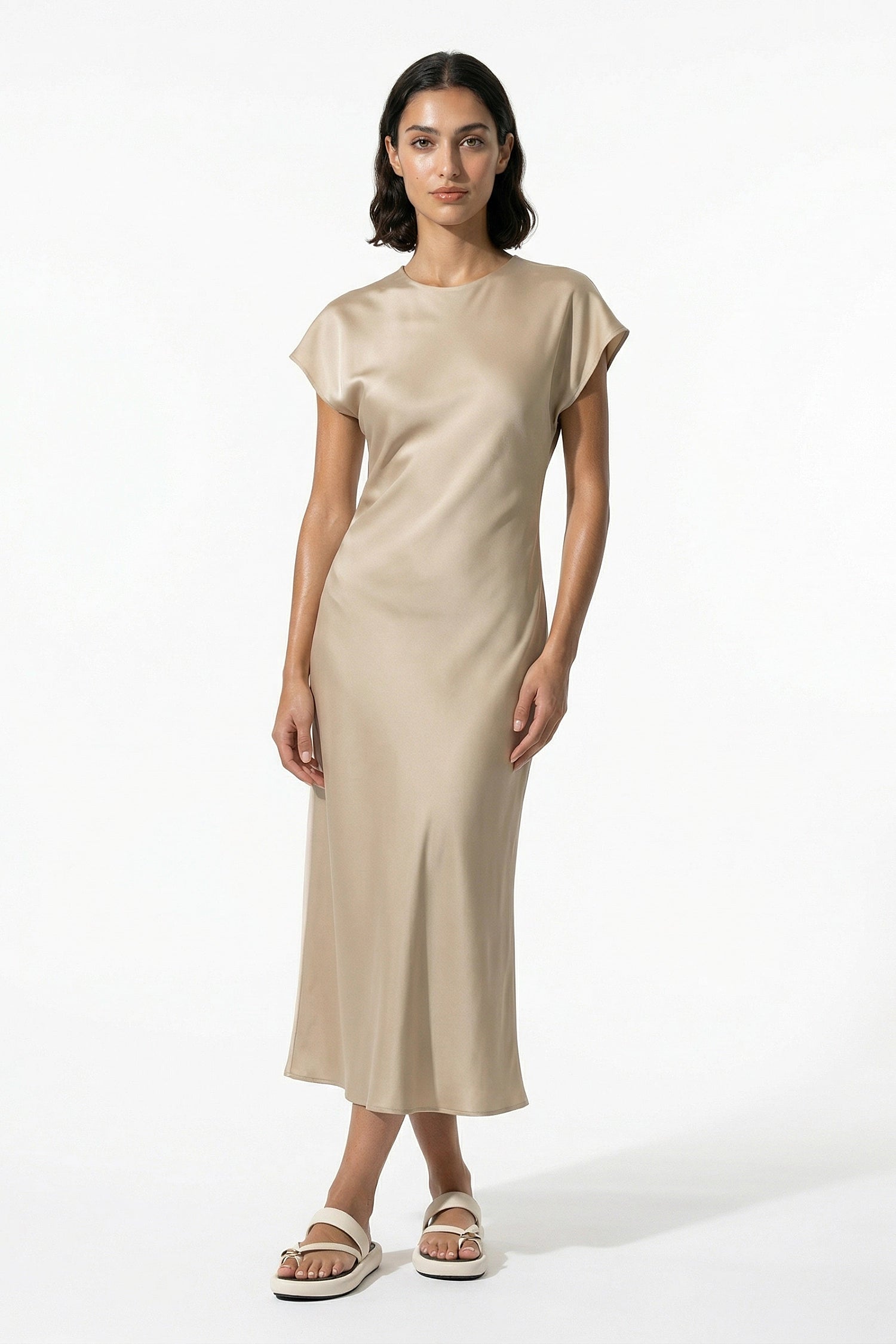 Caurelle | Women’s Elegant Satin Midi Dress