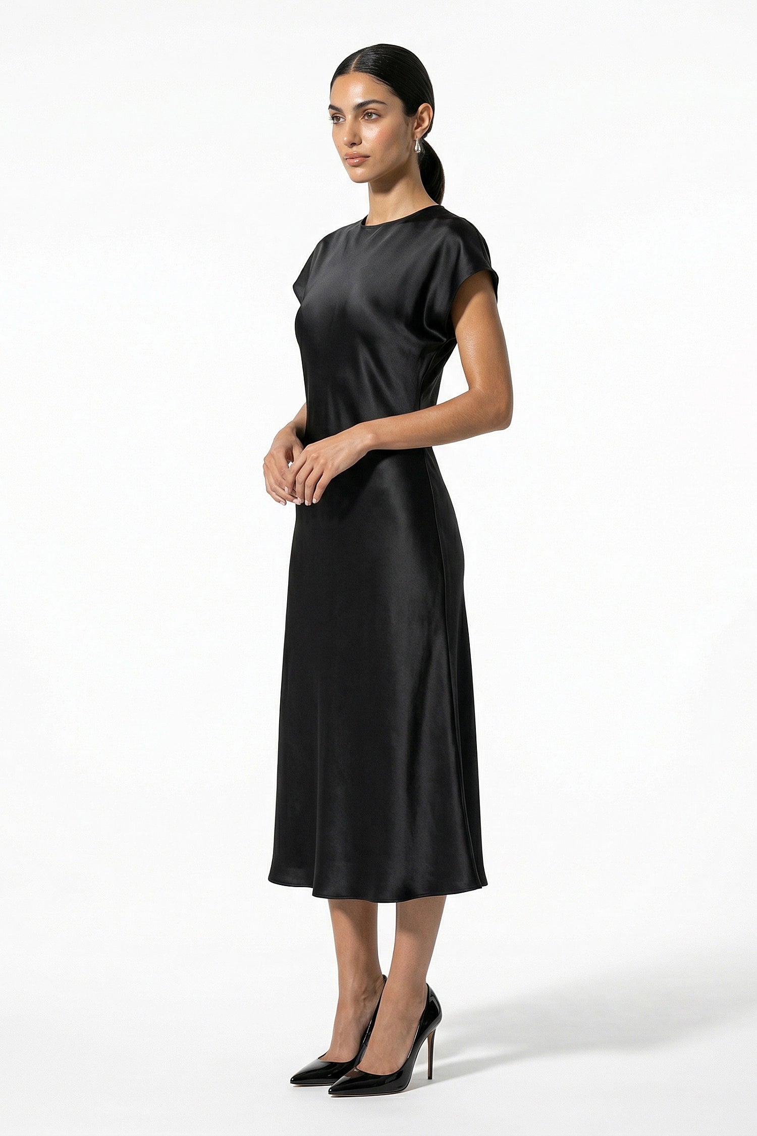 Caurelle | Women’s Elegant Satin Midi Dress
