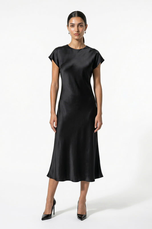 Caurelle | Women’s Elegant Satin Midi Dress