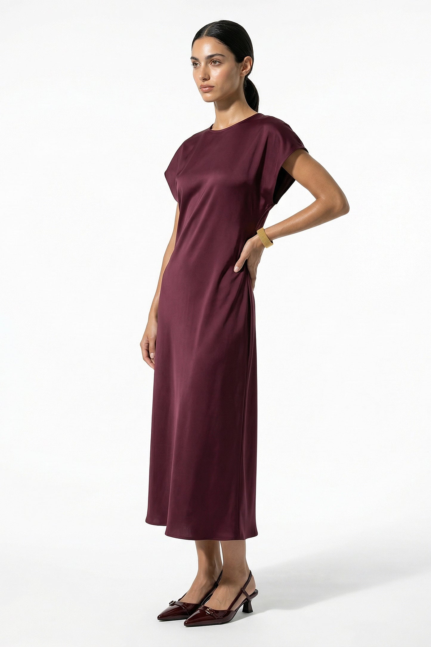 Caurelle | Women’s Elegant Satin Midi Dress