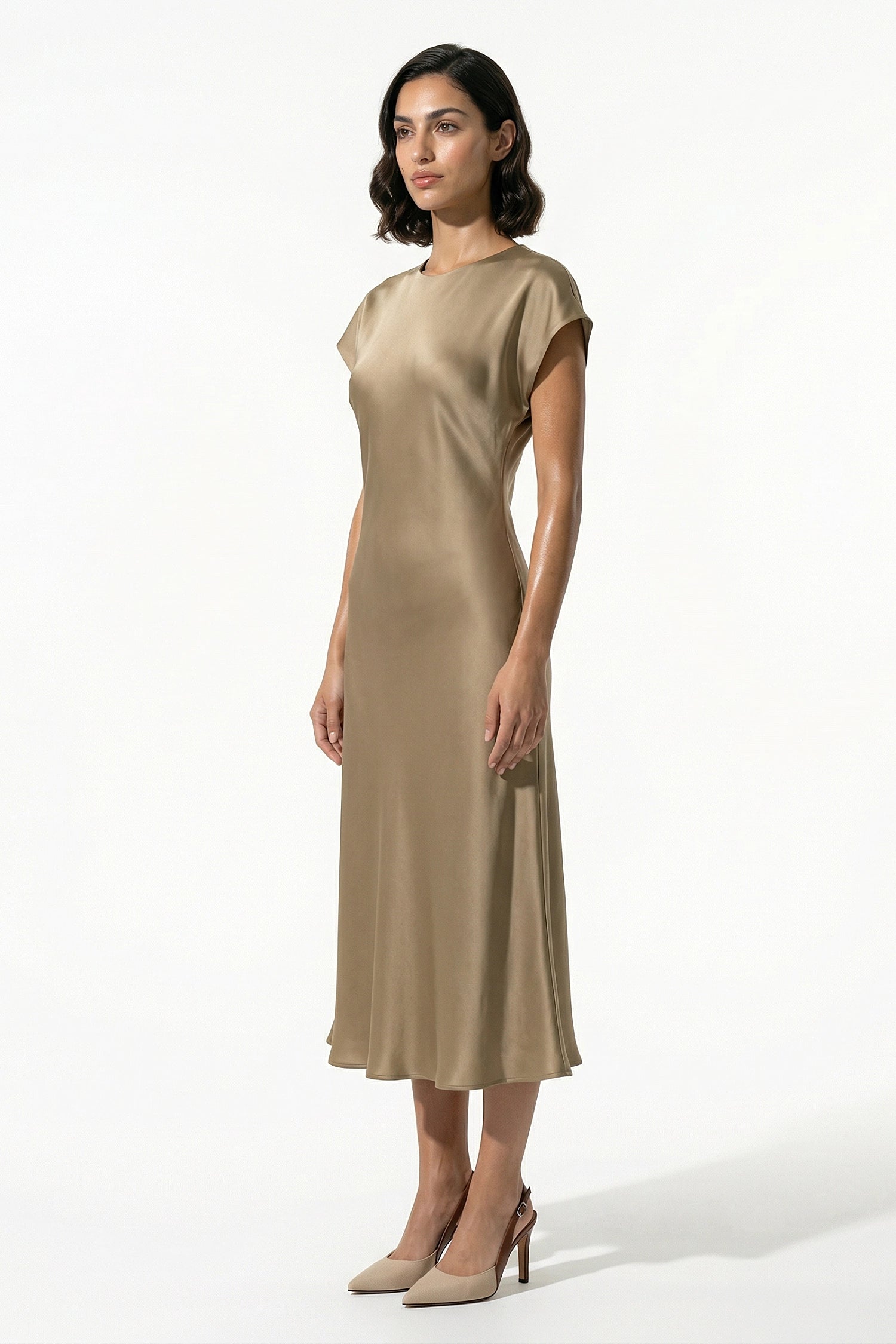 Caurelle | Women’s Elegant Satin Midi Dress