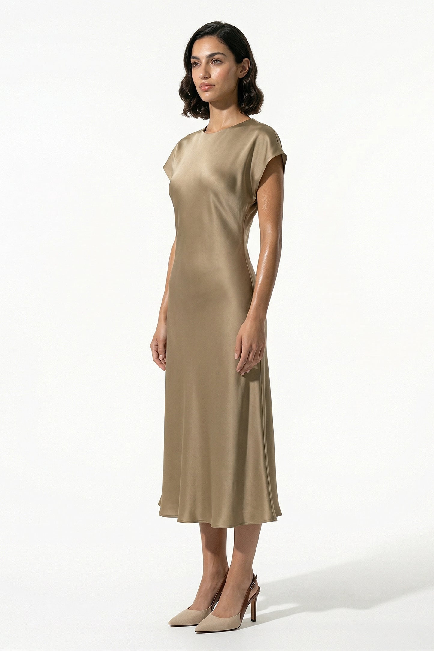Caurelle | Women’s Elegant Satin Midi Dress
