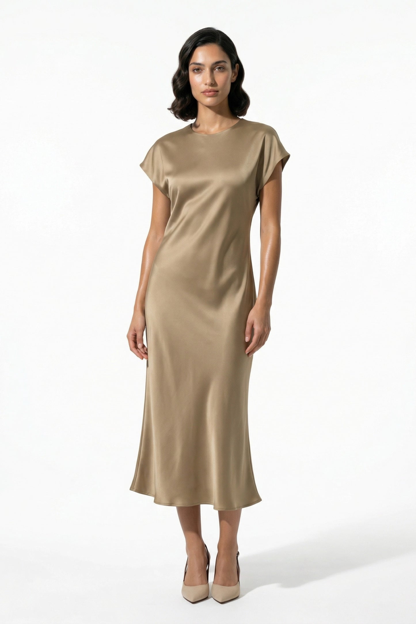 Caurelle | Women’s Elegant Satin Midi Dress