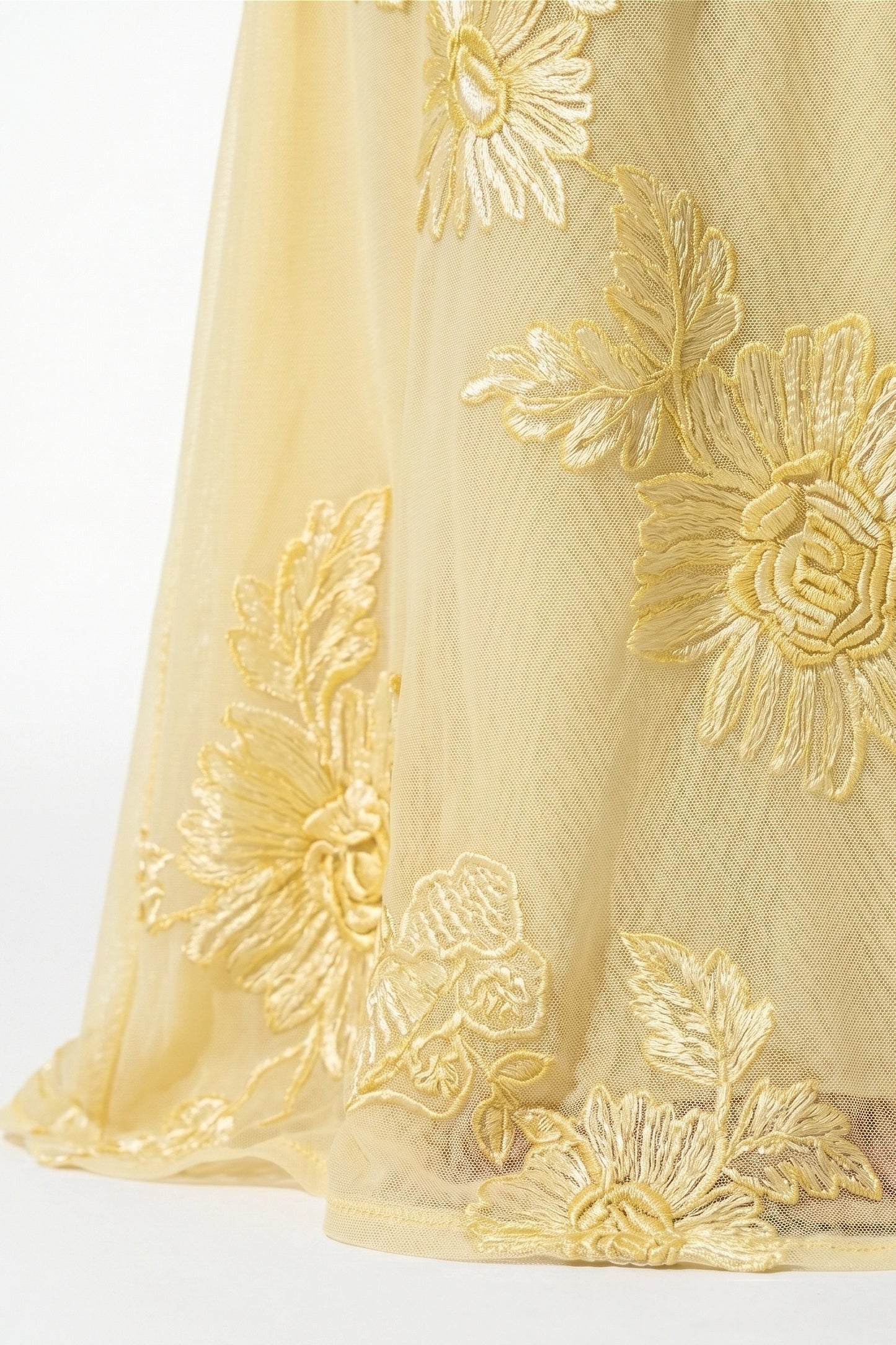 Caurelle | Women’s Formal Maxi Dress Gown with Floral Ribbon Appliques