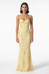 Caurelle | Women’s Formal Maxi Dress Gown with Floral Ribbon Appliques