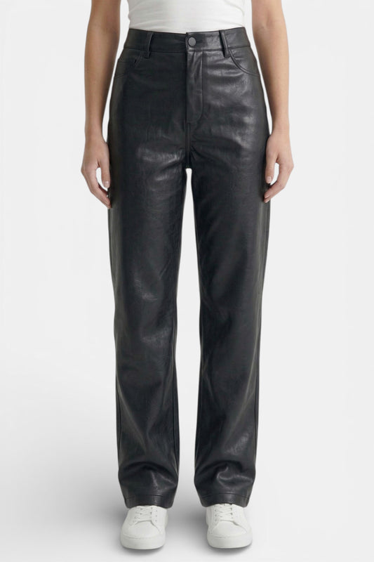 Caurelle | Women’s Leather Wide-Leg Trousers – Modern Edge