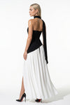 Caurelle | Women’s Strapless Maxi Dress Draped Scarf Elegance