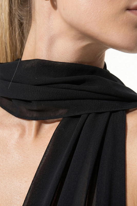 Caurelle | Women’s Strapless Maxi Dress Draped Scarf Elegance