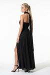 Caurelle | Women’s Strapless Maxi Dress Draped Scarf Elegance