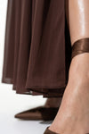 Caurelle | Women’s Strapless Maxi Dress Draped Scarf Elegance