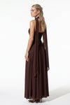 Caurelle | Women’s Strapless Maxi Dress Draped Scarf Elegance