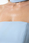 Caurelle | Women’s Strapless Maxi Dress Draped Scarf Elegance