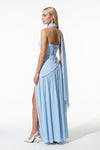 Caurelle | Women’s Strapless Maxi Dress Draped Scarf Elegance