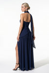 Caurelle | Women’s Strapless Maxi Dress Draped Scarf Elegance