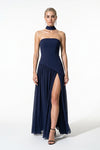 Caurelle | Women’s Strapless Maxi Dress Draped Scarf Elegance