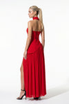 Caurelle | Women’s Strapless Maxi Dress Draped Scarf Elegance