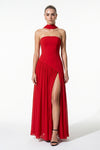 Caurelle | Women’s Strapless Maxi Dress Draped Scarf Elegance